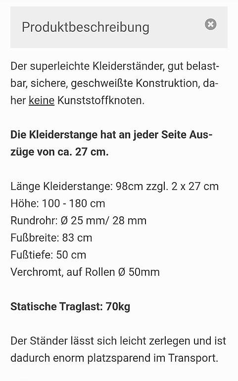 Guardaroba: 2 robuste Kleiderständer Stahl +  ein Geschenk  – Usato da Grenchen venduto da Lindalin2017 1
