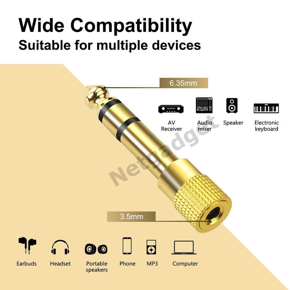 Unità & Adattatore: Vergoldet Stecker Adapter 6.35mm - 3.5mm – Nuovo e nell'imballaggio originale da Yverdon-les-Bains venduto da Netgadget_SARL 4