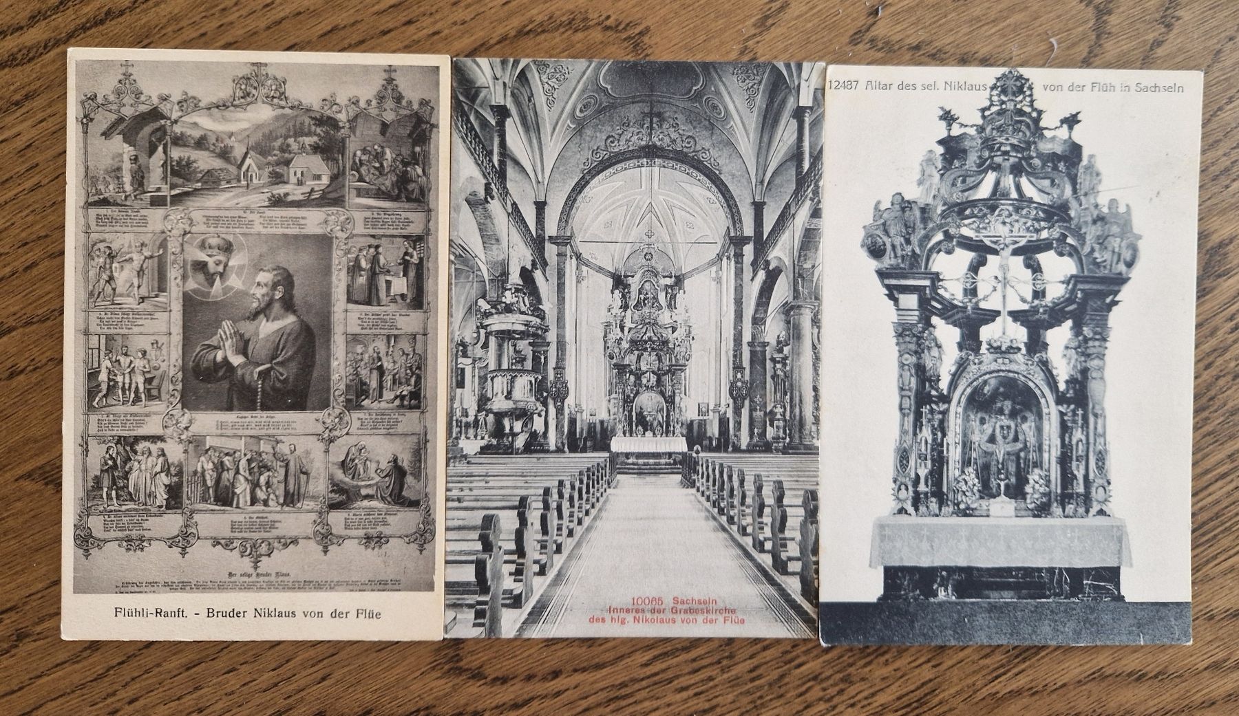 Cartoline postali: 3er Set Bruder Klaus Sachseln, ca. 1920 – Usato da Ebikon venduto da Donar50
