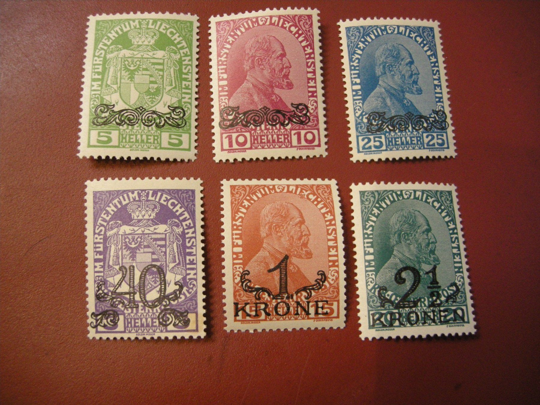 Tutti i francobolli: 1920, LIECHTENSTEIN, AUFBRAUCHSAUSGABE SATZ POSTFRISCH/** – Usato da Rüti ZH venduto da jupi1945 1