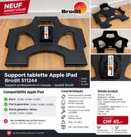 Support tablette Brodit 511244 pour iPad 2/3/4 Retina 