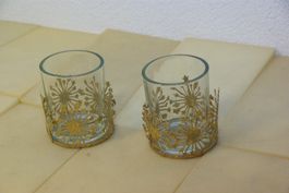 2x Rechaudkerze Halter, Deko Gläser