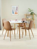 Esstisch JEGIND Ø105 weiss/natur + 4 Stühle Jonstrup