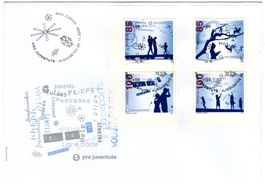 Pro Juventute 2009 Serie a. Trägerpapier auf offiziellem FDC
