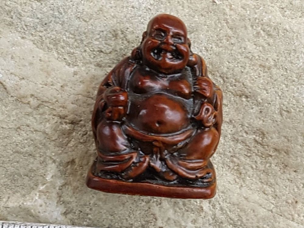 Lachender Buddha Statue Gold - Feng Shui Figur Für Glück Und Reichtum