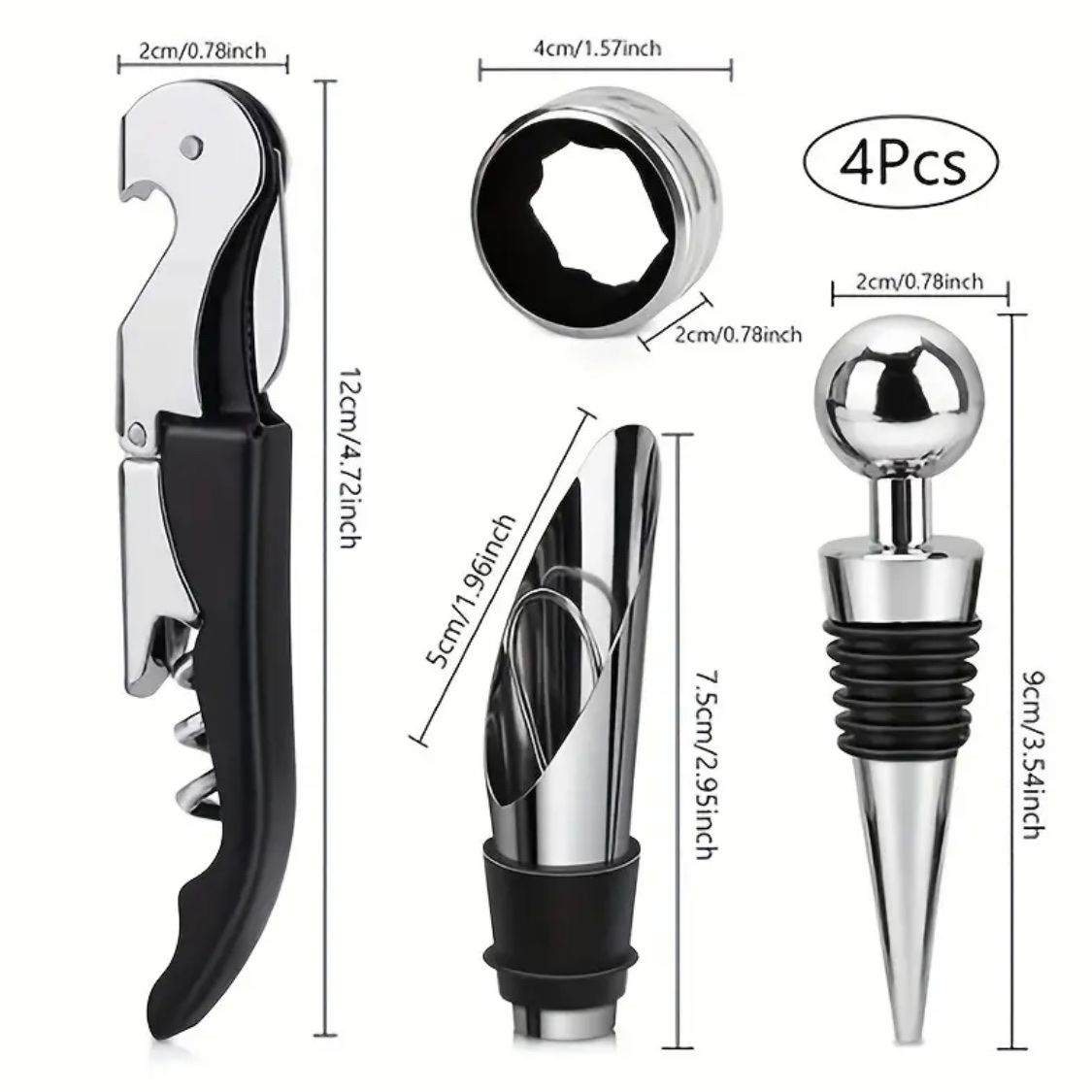 Apribottiglie & Tappi per chiusura: Wein Geschenkset - 4-tlg. Kellnermesser Ausgiesser neu – Nuovo e nell'imballaggio originale da Suhr venduto da SchnapperCH 2