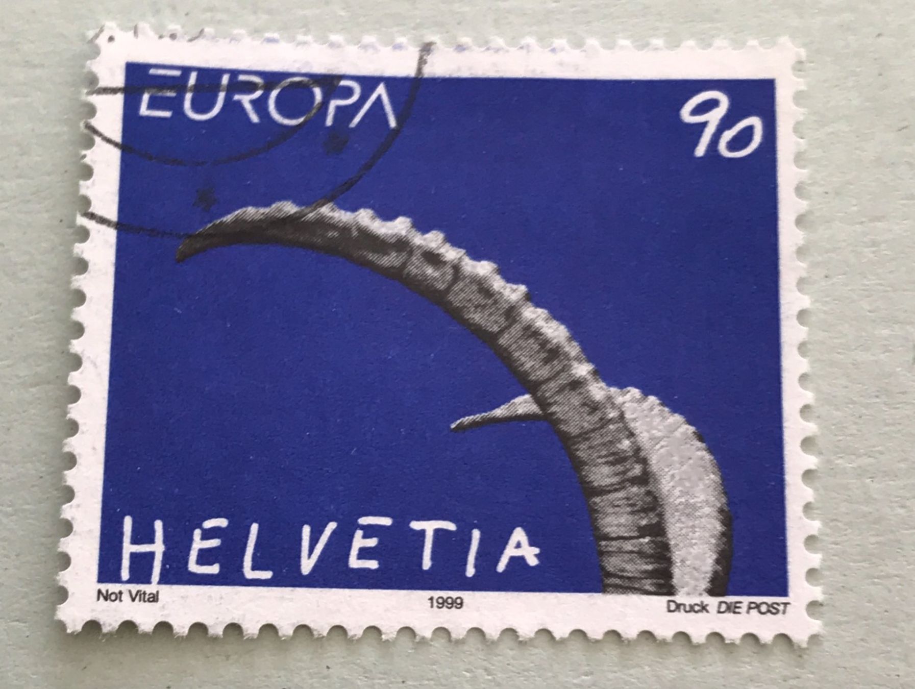 Tutti i francobolli: Nr.972 mit Stempel Schweizer Nationalpark,Steinbockhörner  – Usato da Aarau venduto da Billa007