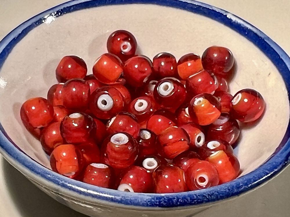 Lot De Perles Anciennes En Verre - Fabriqué En France - Pour Collection Ou Création