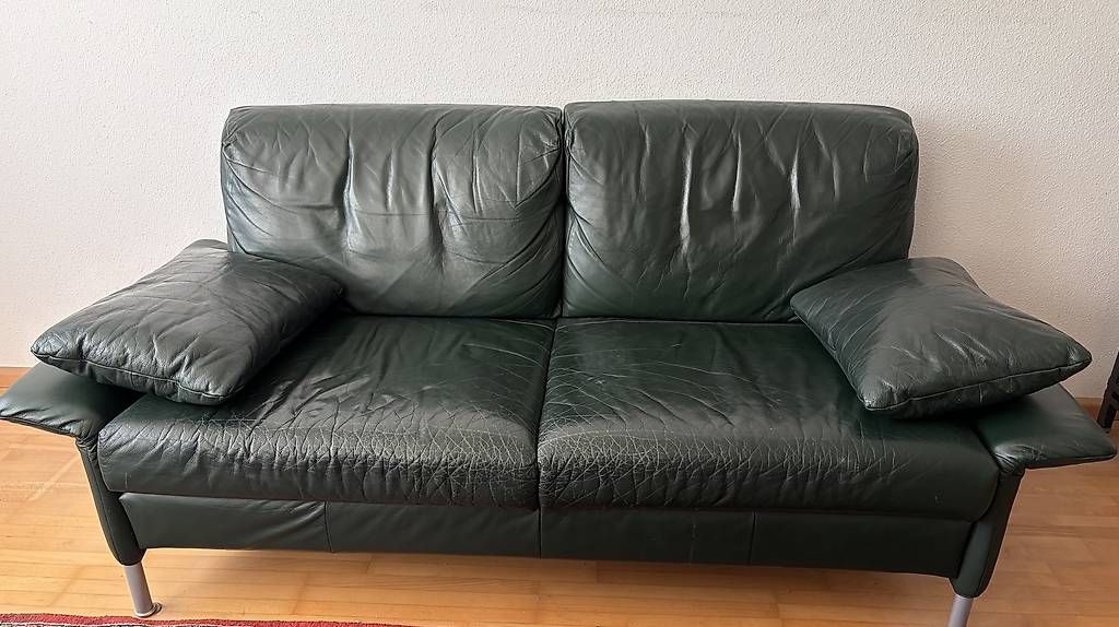 Sofas: Ledersofa dunkelgrün – D'occasion à Muttenz par lillizoo 3