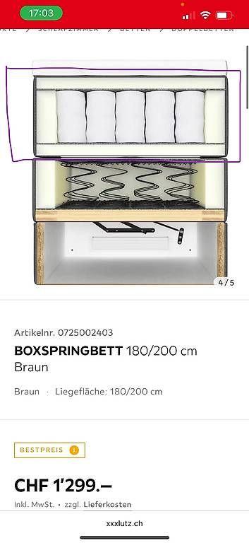 Materassi: Top Boxspring-Matraze – Usato da Glattbrugg venduto da ale_x6nc