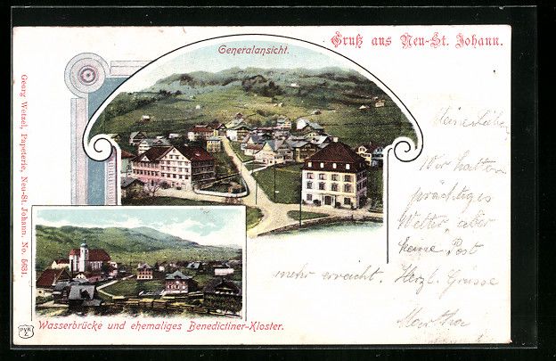 Cartoline postali: Neu-St. Johann, Wasserbrücke und ehem.  – Usato da Berlin venduto da bartko-reher