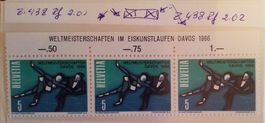 PL36) 438.2.01 + 2.02, Abart im 3-Streifen postfrisch