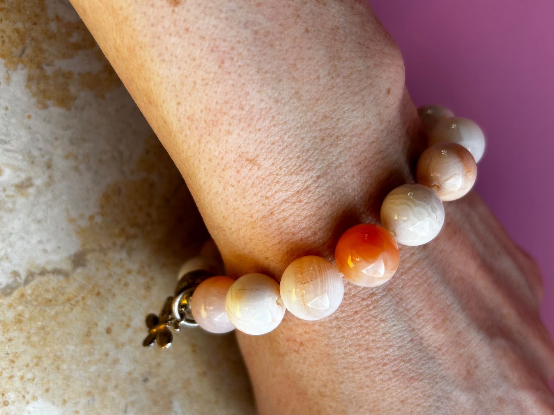 Bracciali & Braccialetti: Armband Achat weiss-orange – Usato da Dittingen venduto da Bellevista 7