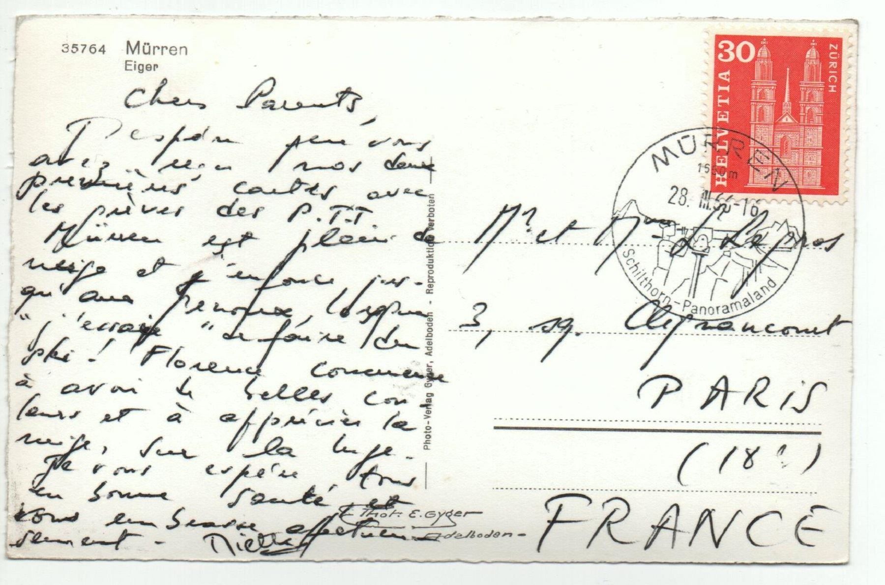 Cartoline postali: MÜRREN Dorfstrasse mit Eiger – Usato da Jona venduto da philajona 1
