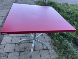 Klapptisch Schaffner rot quadratisch Metall gebraucht