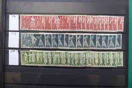Helvetia 1938 -  216/217/218 - mehrfach vorhanden