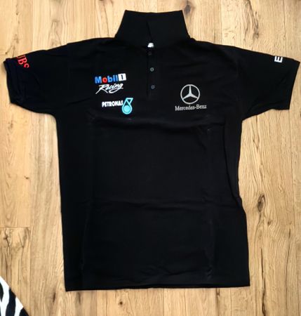 Mercedes-Benz F1 - Poloshirt  L Neu Logos komplett gestickt