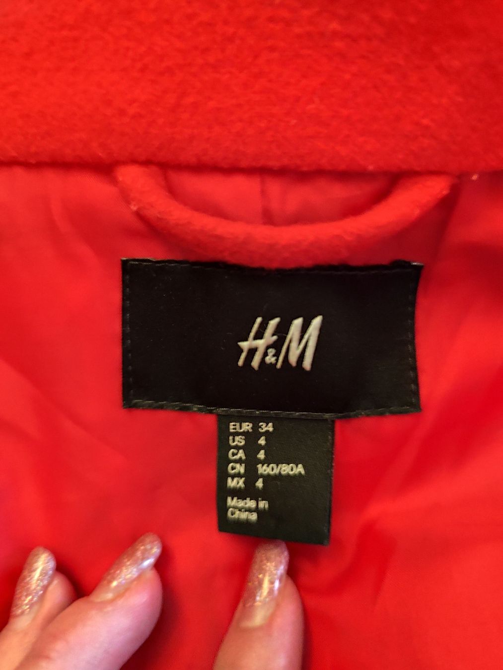 Mäntel: H&M Red Wool Blend Pea Coat, Size 34 Great Condition! – Gebraucht aus Mägenwil von VintageGirly 7