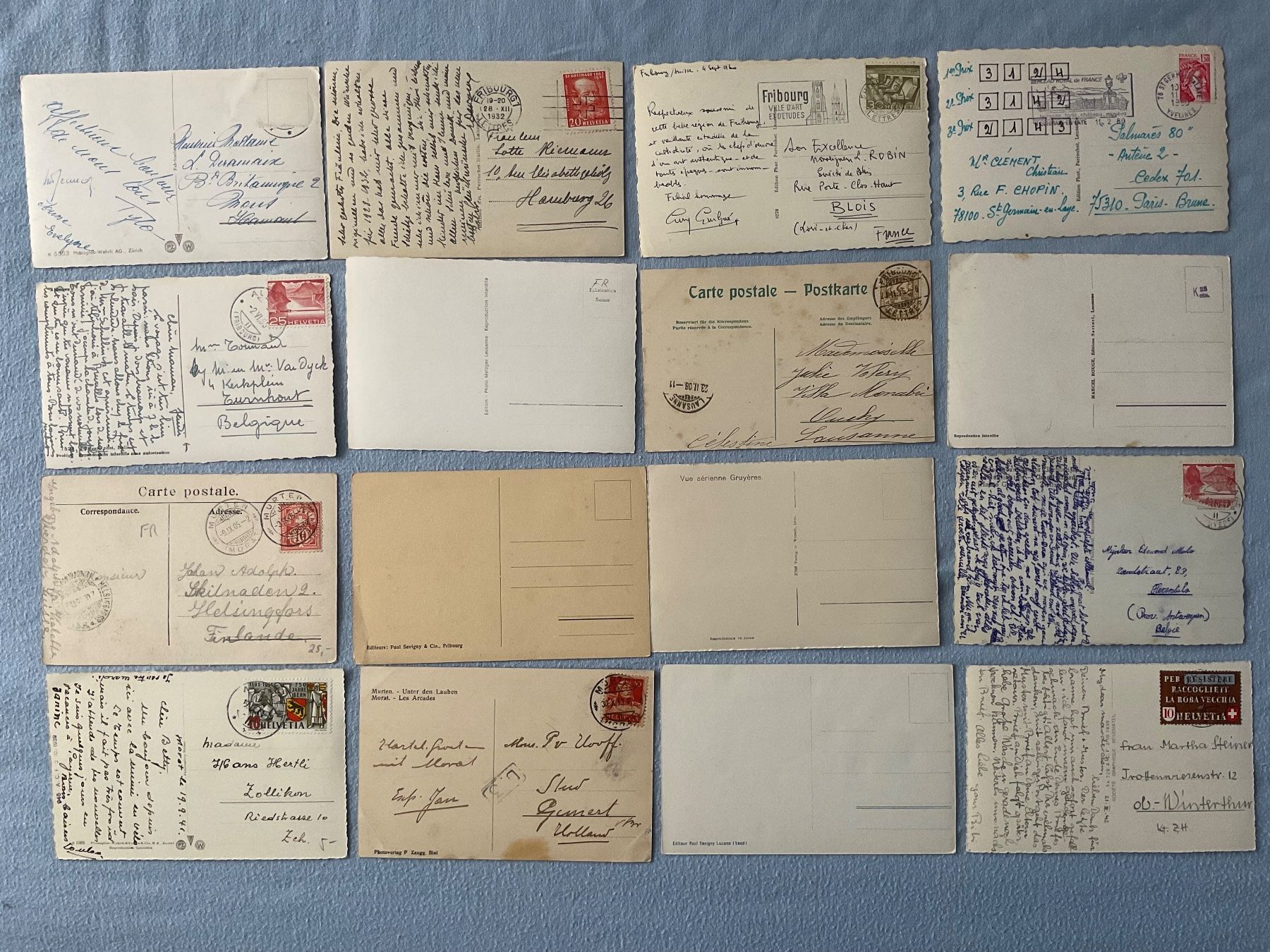 Cartoline postali: 16 AK Kanton Freiburg – Usato da Zürich venduto da tol_b7c7 5