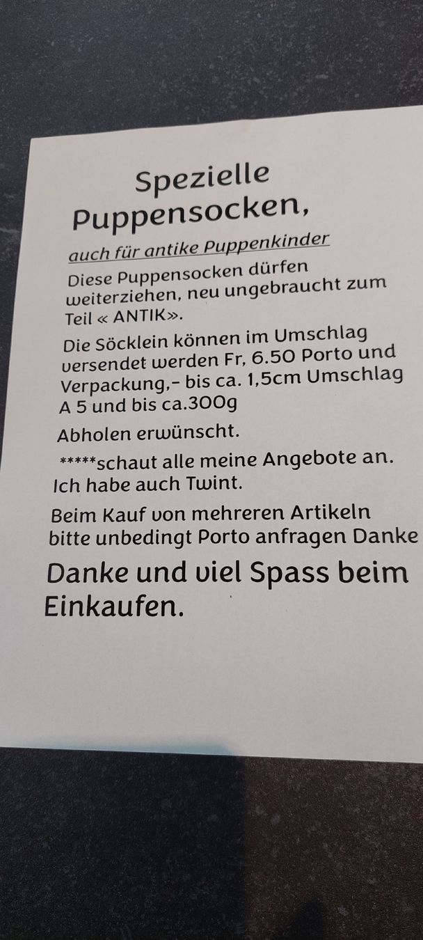 Bambole: 3Paar neue Puppensöcklein – Nuovo (secondo la descrizione) da Muri AG venduto da nindo1 6
