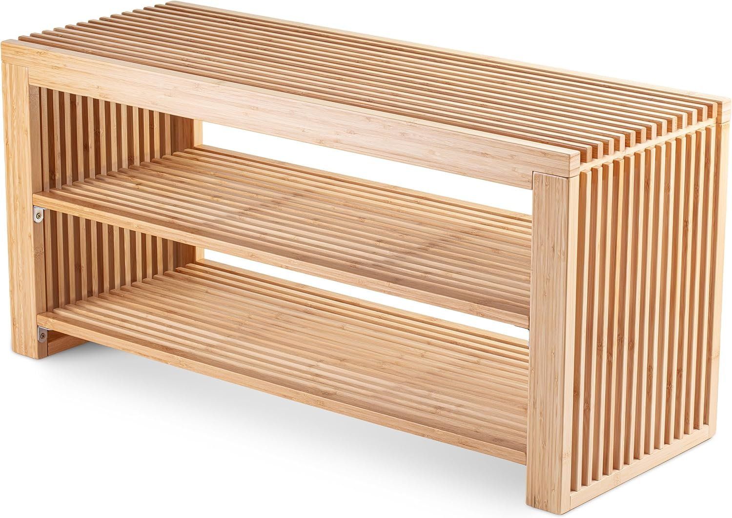 Bancs: Schuhbank Bambus mit Sitz Schuhregal Flur Holz – Neuf avec emballage d'origine à Hallau par Sale50OFF