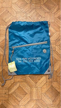 Turnbeutel, blauer Sack, Beutel mit Kordelzug