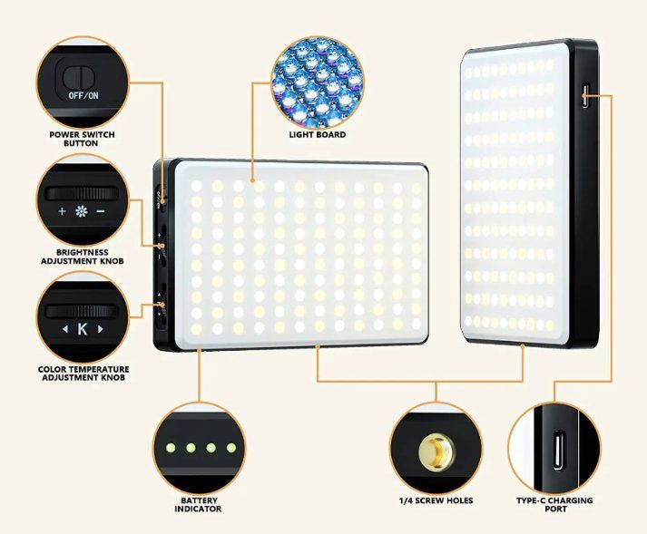 Lampen: Selfie Licht Panel mit Klammer Telefonhalter 120LEDs – Neu und originalverpackt aus Châtelaine von topshop.switzerland 2