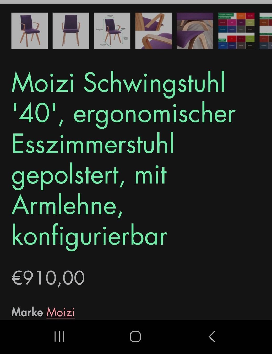 Sedie: Moizi 40 Bewegungsstühl mit Vollposter – Usato da Fahrweid venduto da SMILE.5 4