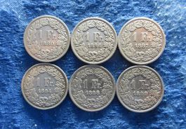 1 Franken Serie1880 - 1899 Silber