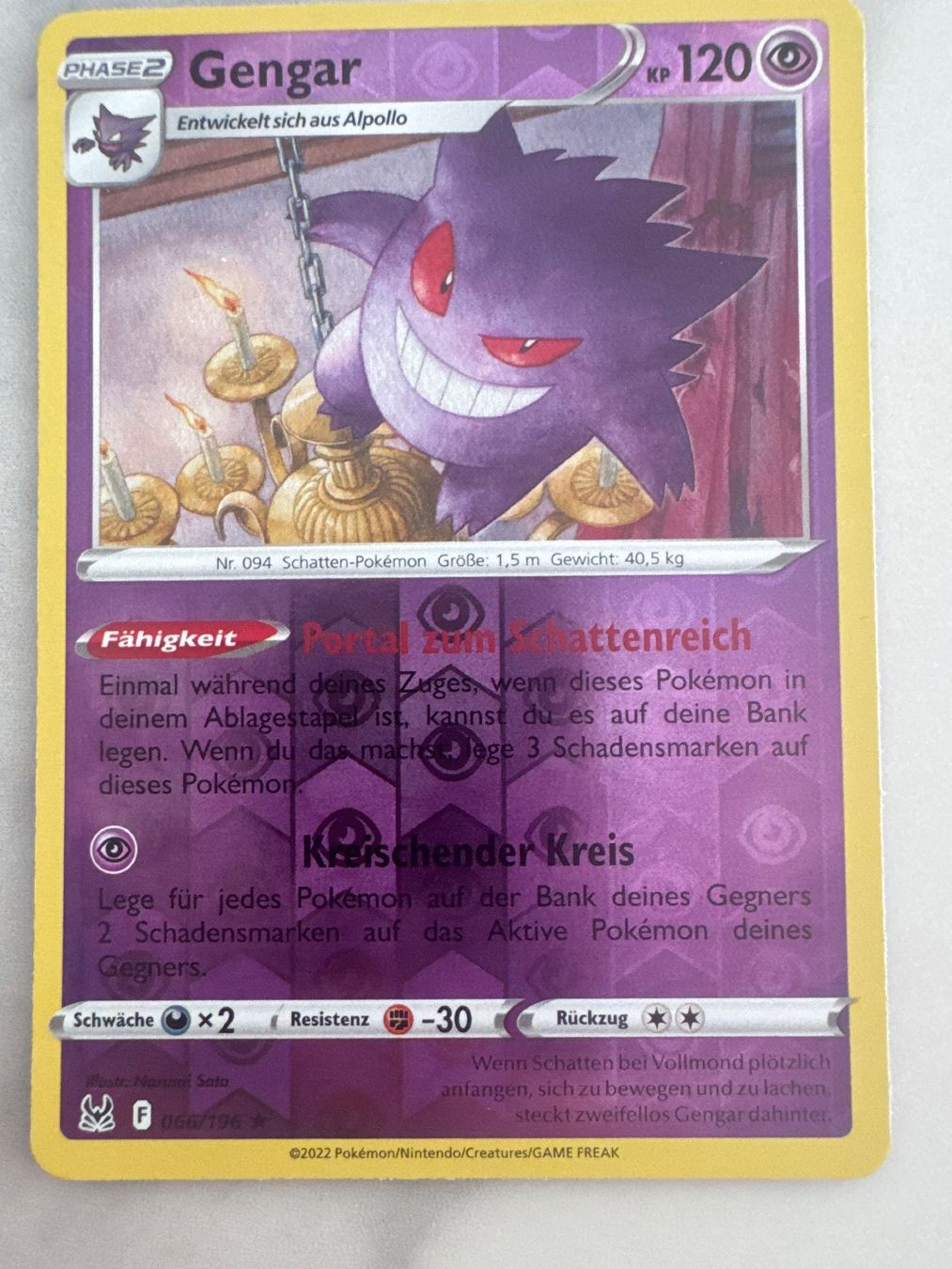 Pokémon Sammelbilder & Trading cards: Gengar LOR066 DE Reverse Holo - Verlorener Ursprung Deutsch – Neu (gemäss Beschreibung) aus Wil SG von Prof.Eich