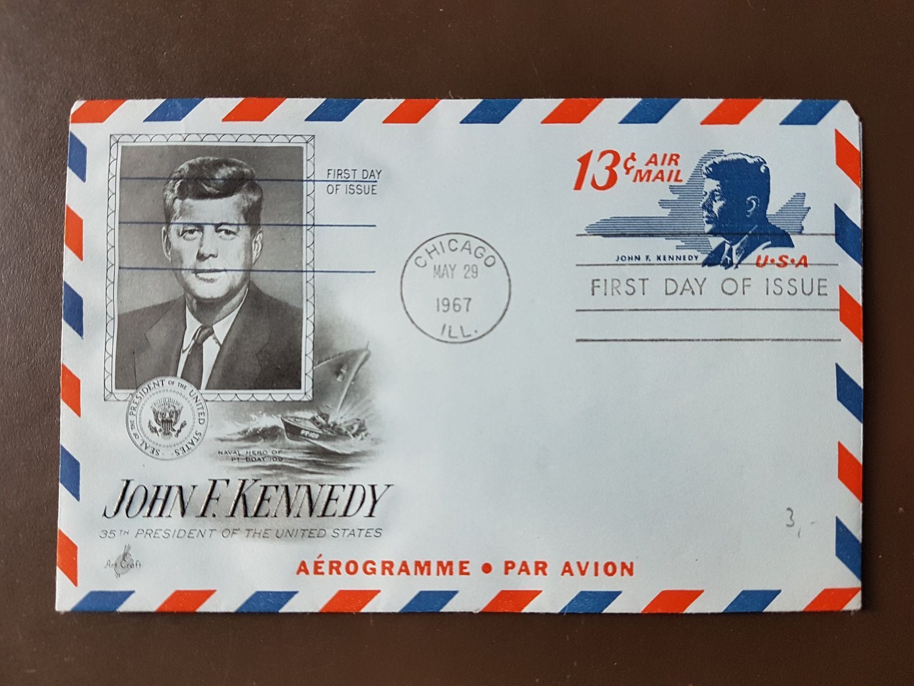 Alle Briefmarken: Aérogramme - John F. Kennedy - 1967 – Gebraucht aus Stilli von Mos1