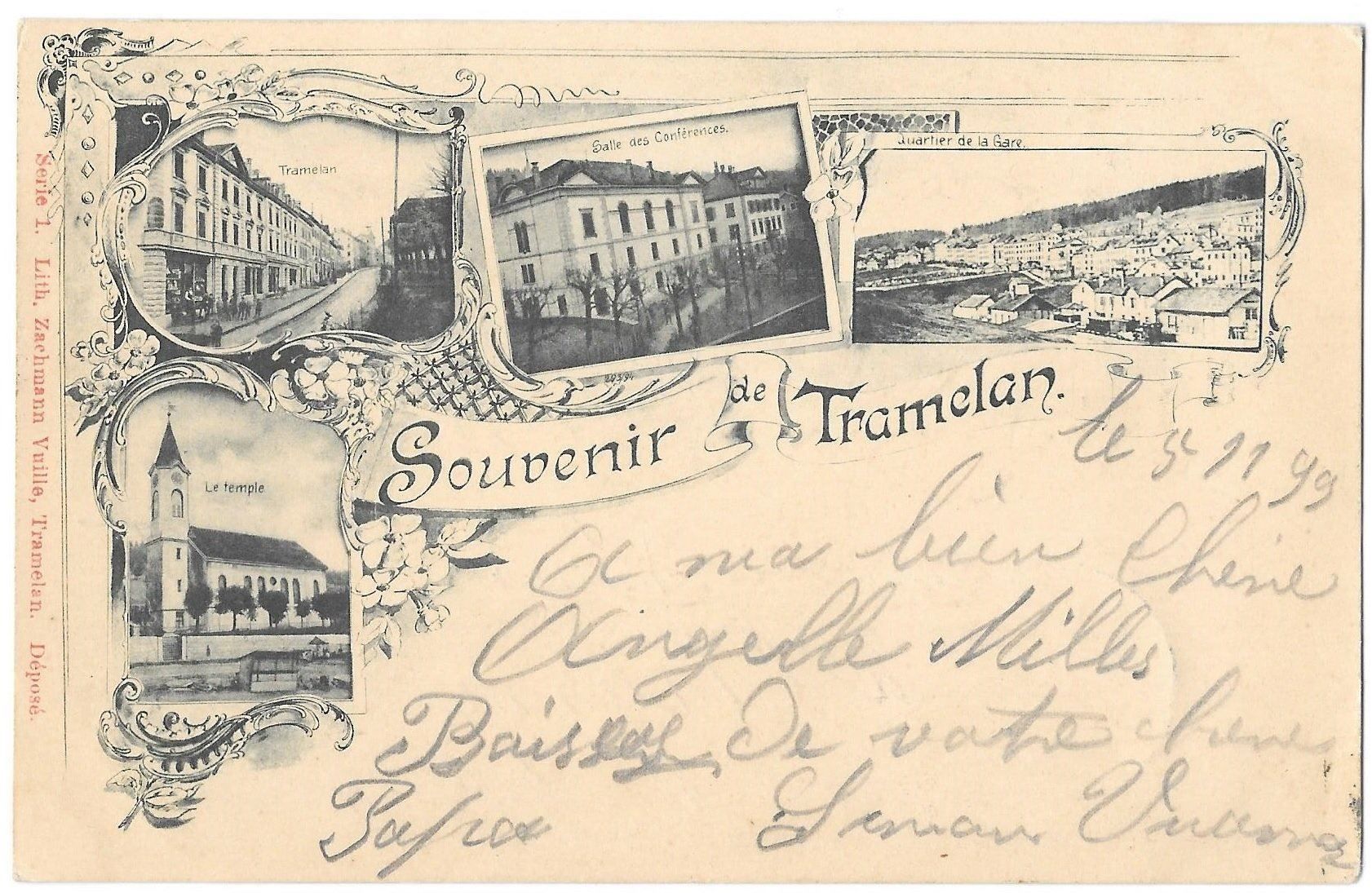Ansichtskarten: Tramelan Souvenir 4 Bilder – Gebraucht aus Olten von clotaldi