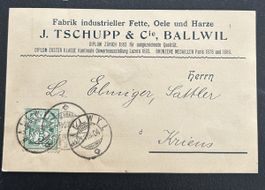 Postkarte mit Werbung Ballwil 