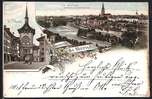 Cartoline postali: Vorläufer-Lithographie Berne, 1895, La  – Usato da Berlin venduto da bartko-reher