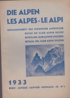 DIE ALPEN LES ALPS LE ALPI Jan 1933 RIVISTA CLUB ALPINO‪ Cas