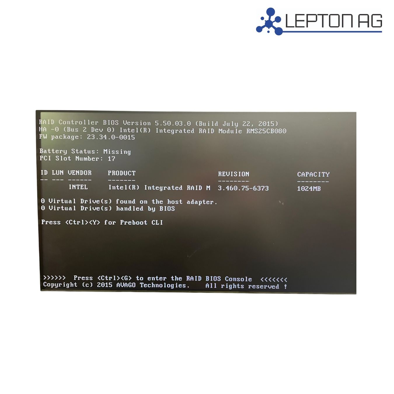 Server: AVAGO Aptio Raid Server/ Xeon-E3-1276 v3/16GB – Usato da Niederdorf venduto da LeptonAG 3