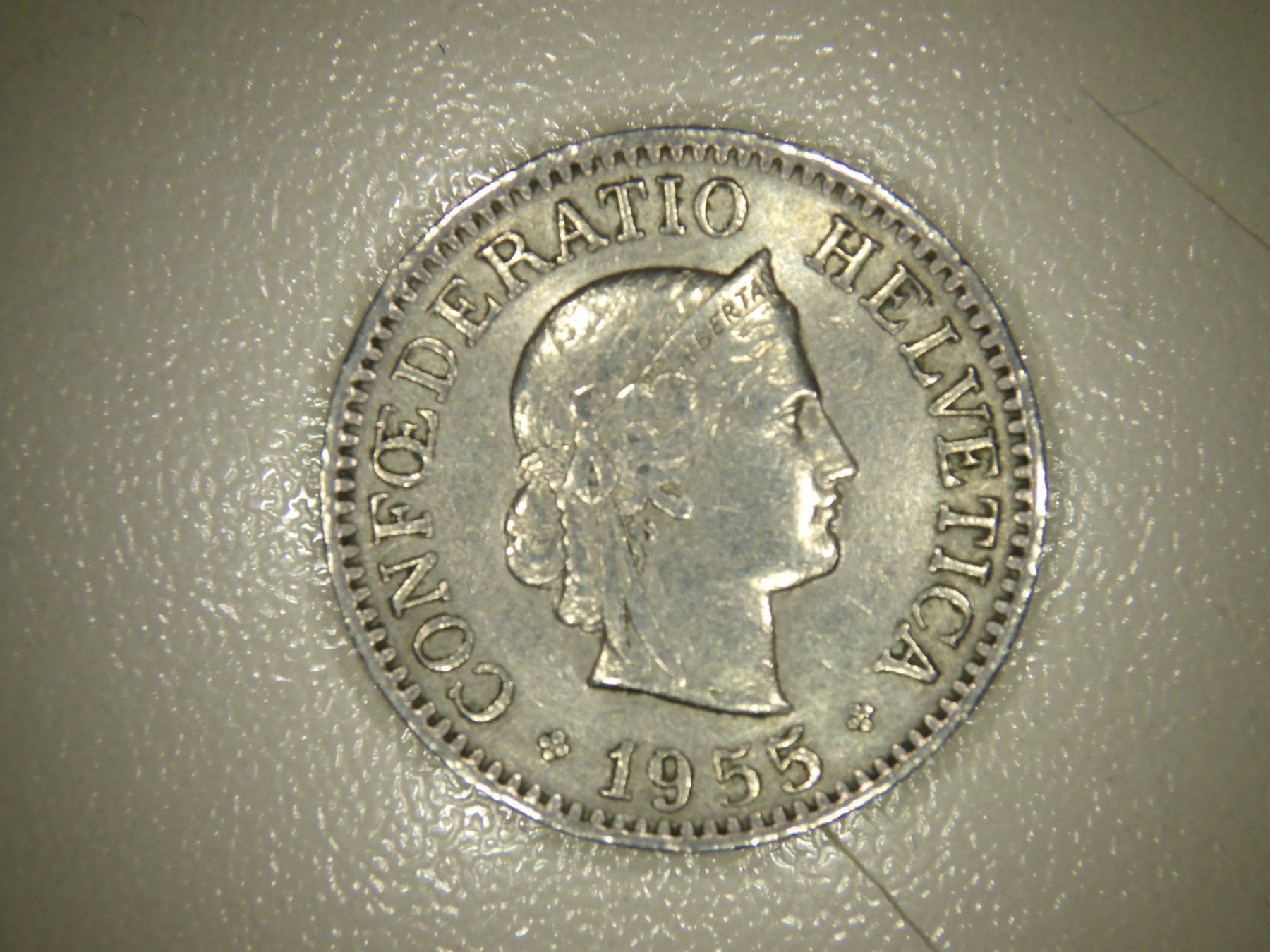 Tutti le monete: Schweizer 10 Rappen Münze 1955 – Usato da Egg b. Zürich venduto da yan_6728