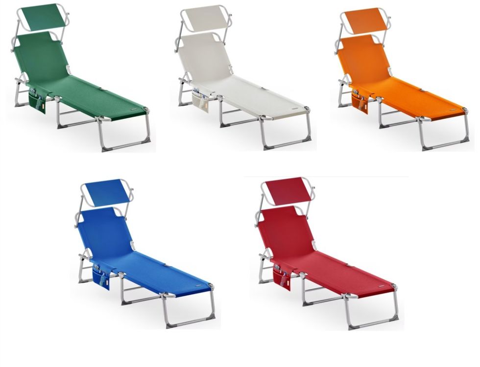 Sedie a sdraio: Gartenliege Ibiza 190x60cm klappbar mit Sonnendach – Nuovo e nell'imballaggio originale da Saxon venduto da Millestorie 1