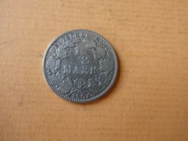 Dt. Reich 1907 D, 1/2 Silbermark