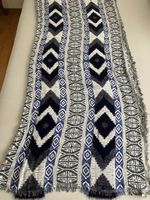 Beau plaid doux à motifs losanges bleus et gris -