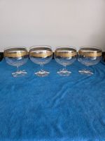 4 bauchige Rotweinschwenker mit Goldverzierung