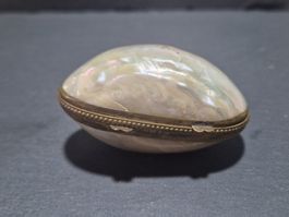 RARE Antike Perlmutt Muscheldose – Münzetui