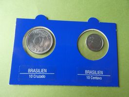 Brasilien, Set 2 alte unzirkulierte Münzen