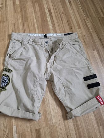 Herren Shorts beige Grösse XL mit Applikationen