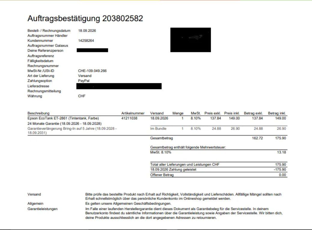 Epson Stampanti: Epson EcoTank ET-2861Tintentank, Farbe – Nuovo (secondo la descrizione) da Kriens venduto da armin69 3