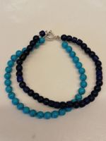 Armband Lapislazuli, Howlith, Silber