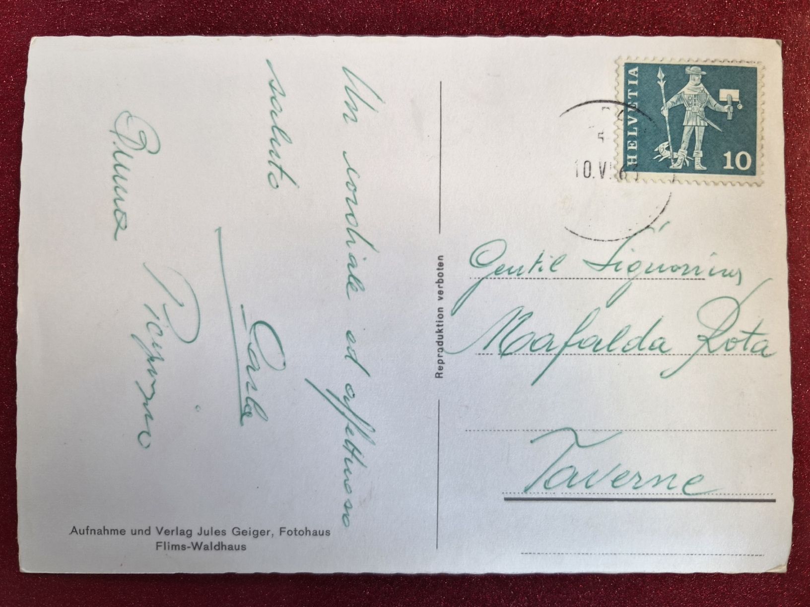 Cartoline postali: Die Viamalaschlucht bei Thusis 1963 – Usato da Melchnau venduto da Arthurius 1