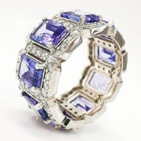 Luxury Ring 14kt. Weissgold - Tansanit und Diamanten