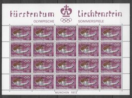 1971: Liechtenstein OL Sapporo Bogen Serie mit 20 Marken **