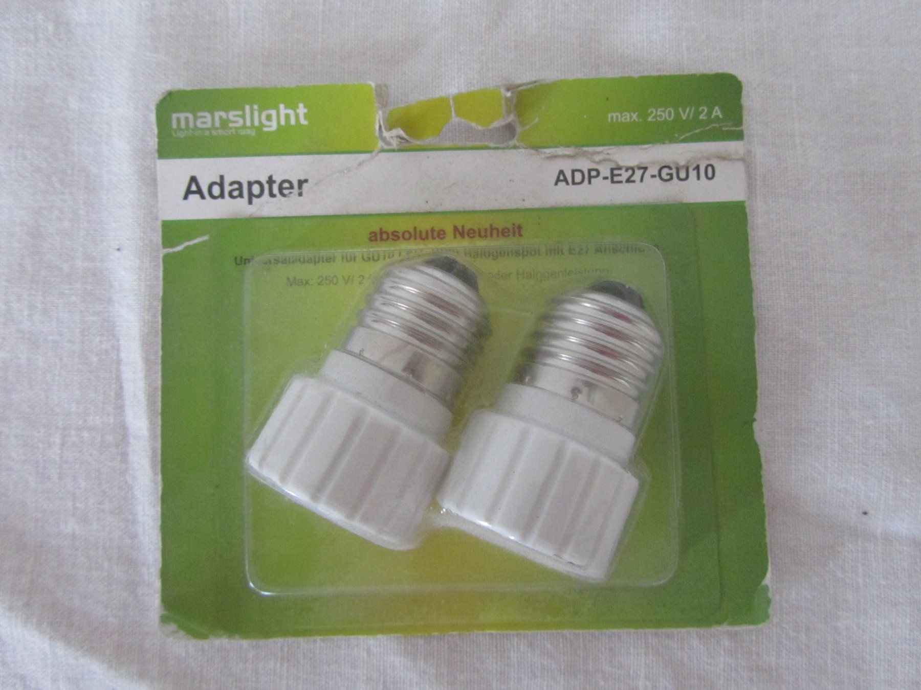 Unità & Adattatore: 2 Stk. Marslight Adapter ADP-E27-GU10, Neu und Original – Nuovo e nell'imballaggio originale da Seengen venduto da mikelele